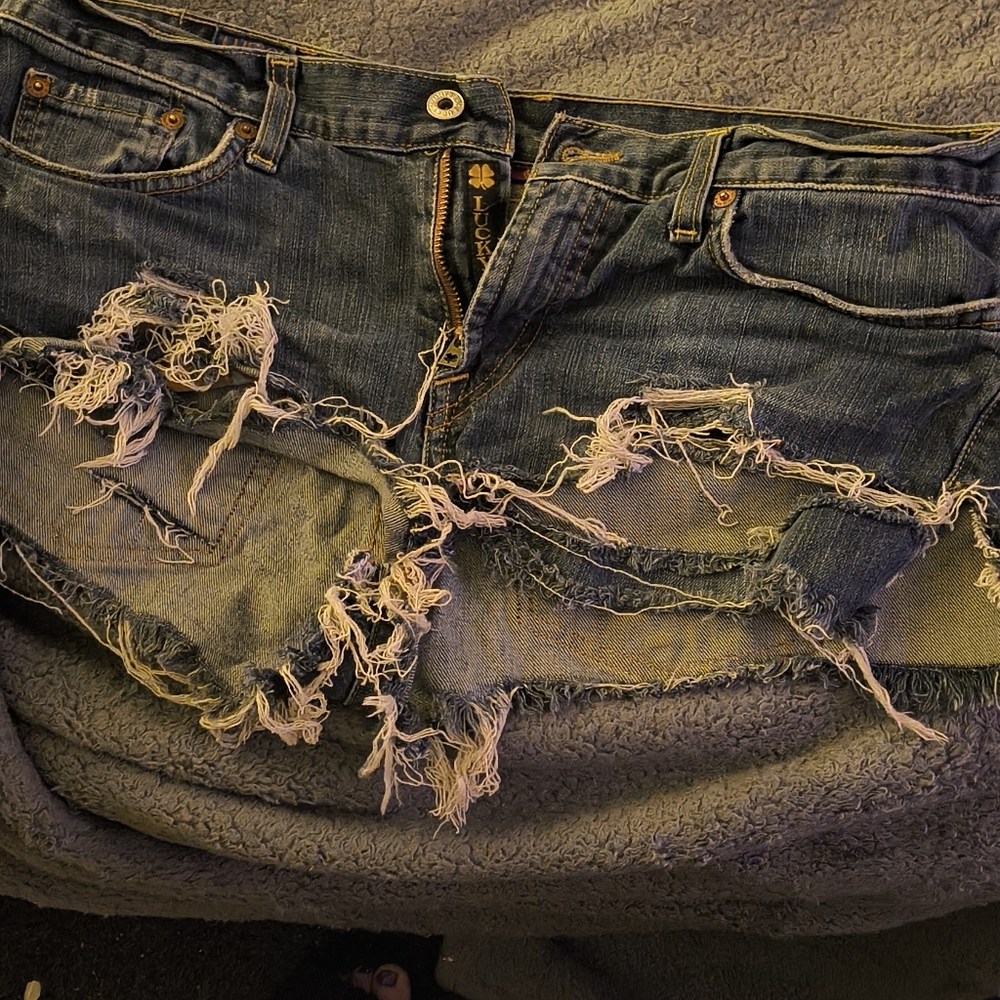 Distressed Denim Shorts